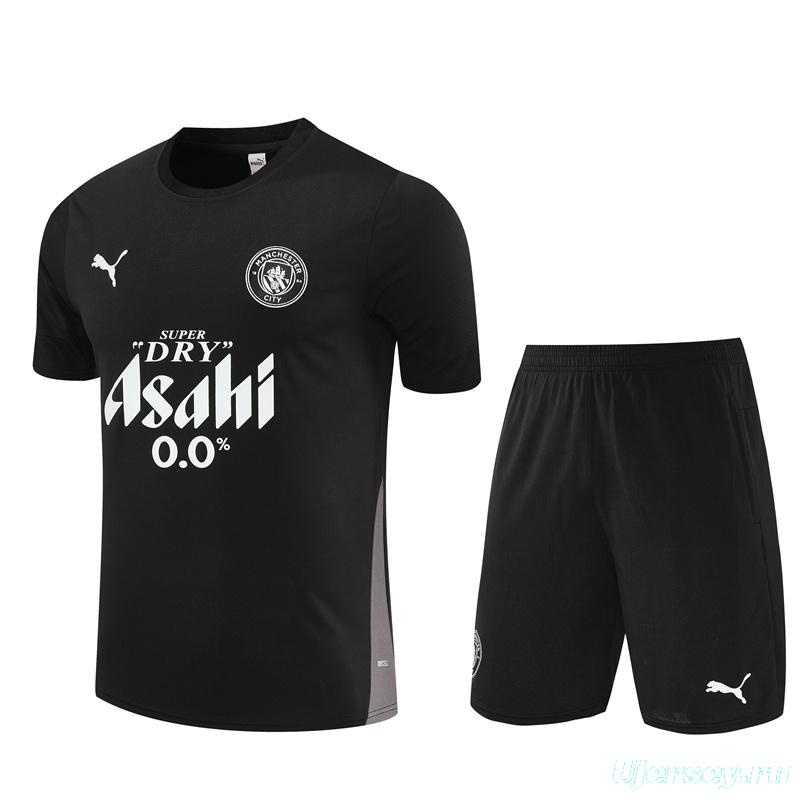 25/26 Manchester City Black with XS Short Sleeve+Soccer Shorts