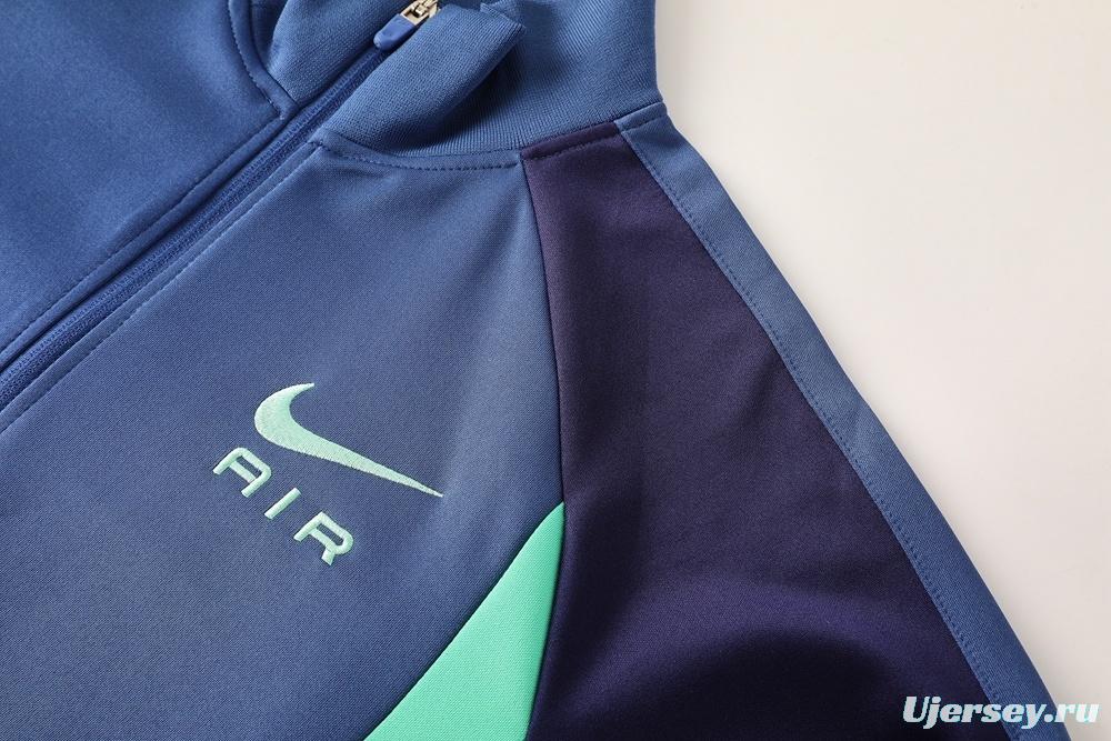 2025 NIKE Blue/Green/Black Full Zipper Jacket + Long Pants