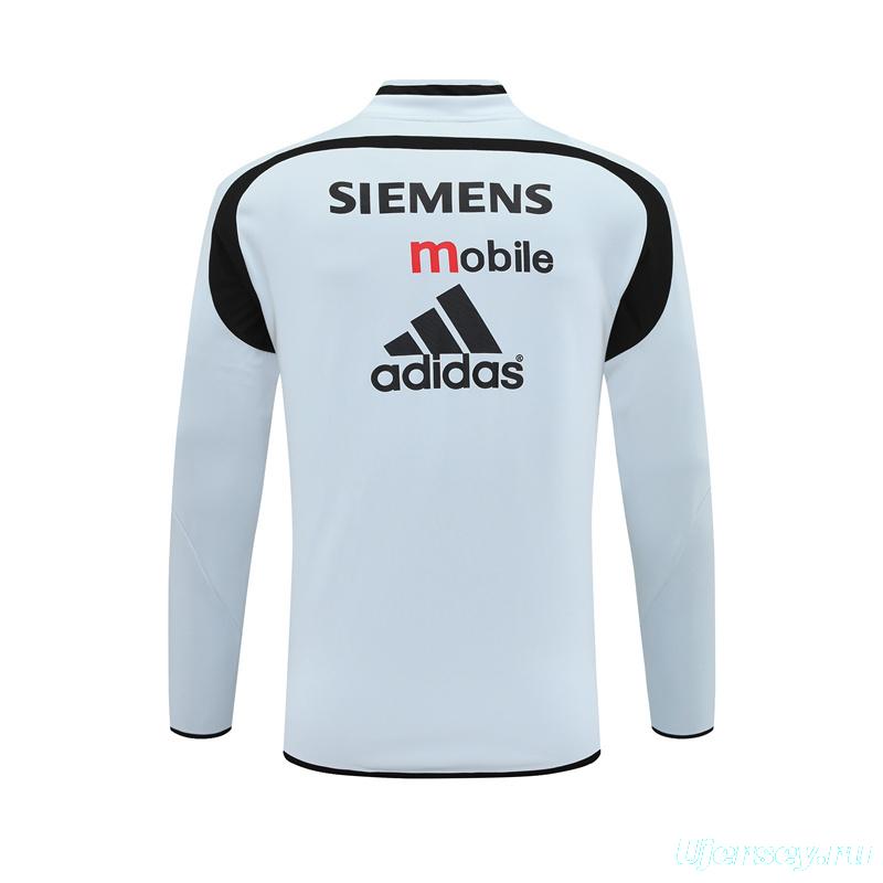 Retro 04/05 Real Madrid Light Grey Half Zipper Jacket