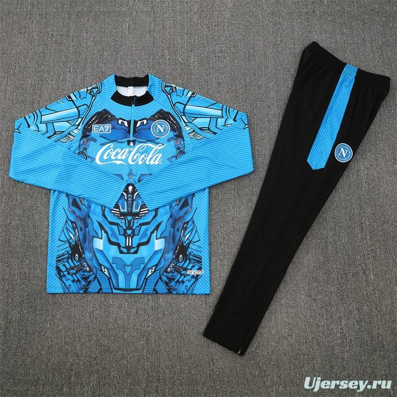 25/26 Napoli Light Blue Camouflage Half Zipper Jacket+Long Pants