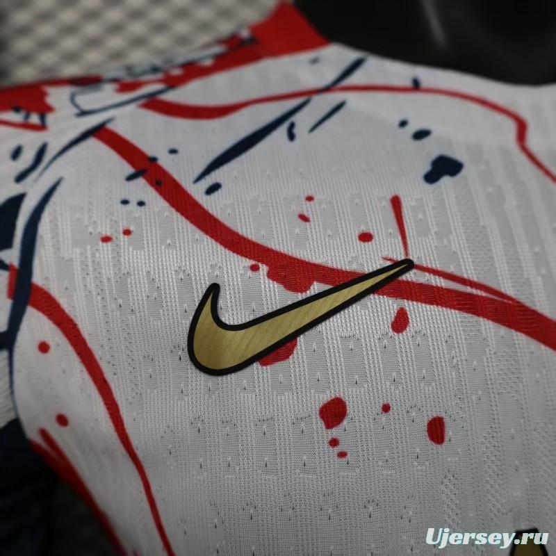 Player Version 25/26 PSG/Paris Saint-Germain White with Abstract Art Pattern Jersey