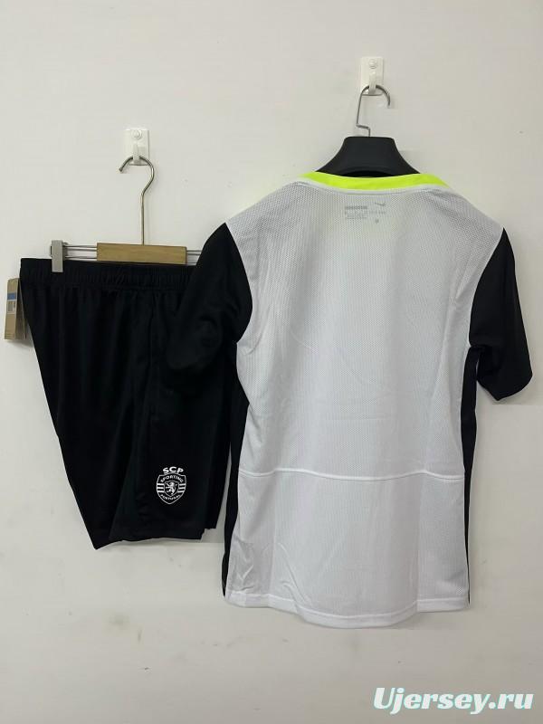 25/26 Sporting Lisbon Pre-match Training Jersey Off-white (No Sponsor)+ Shorts
