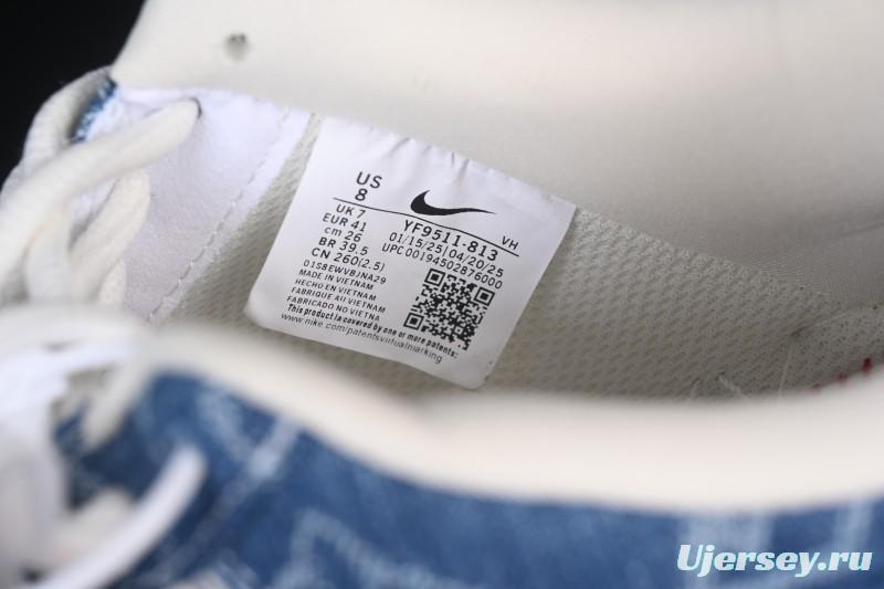 Nike Air Force 1 '07 Low LV Collaboration White Navy Blue Casual Sneakers - YF9511-813