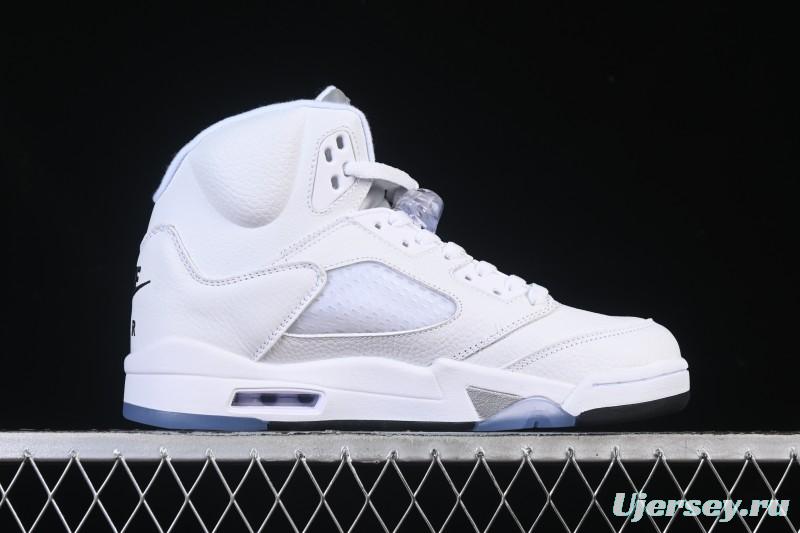 Nike Air Jordan 5 Retro White Metallic Basketball Shoes - HQ7978-103