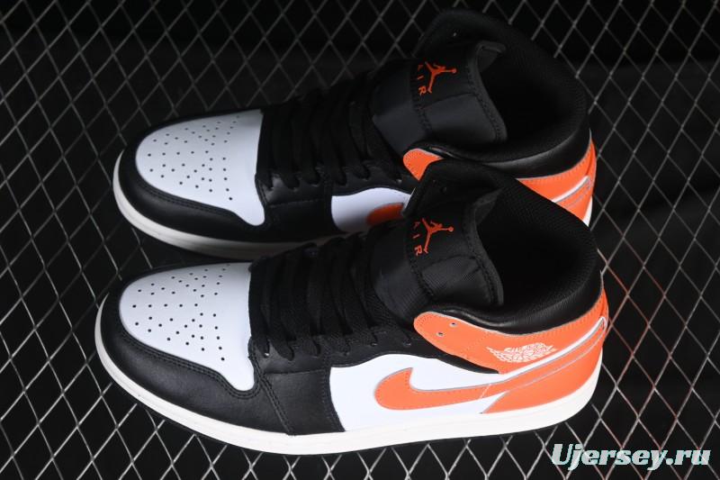 Nike Air Jordan 1 Mid AJ1 Black White Orange - DQ8426-801