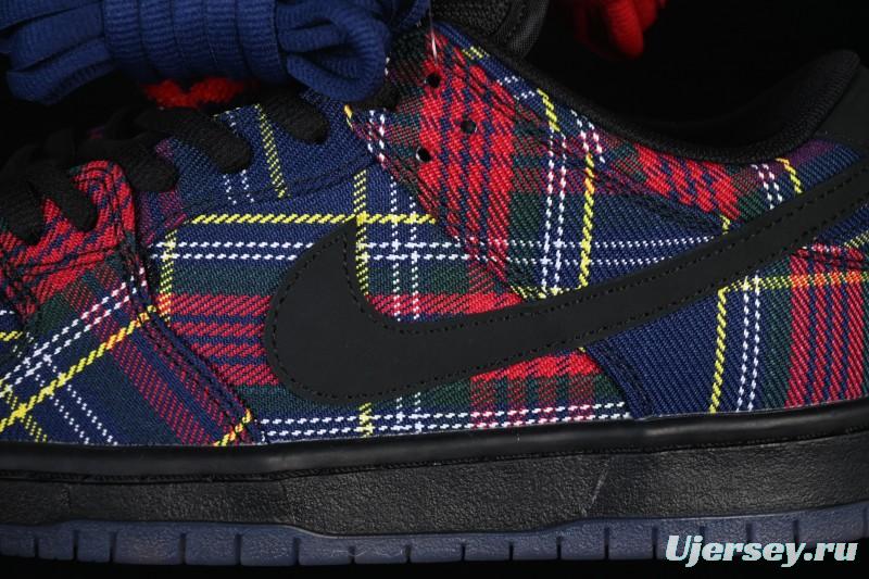 Nike SB Dunk Low Nardwuar Collaboration Scottish Plaid Low-Top Casual Skate Shoes - II1493-600