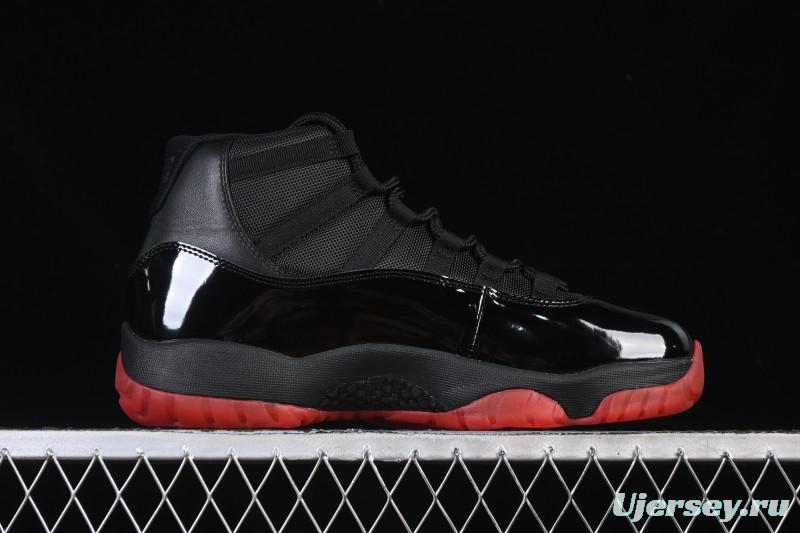 Nike Air Jordan 11 Retro Black Red Basketball Shoes - 378037-326