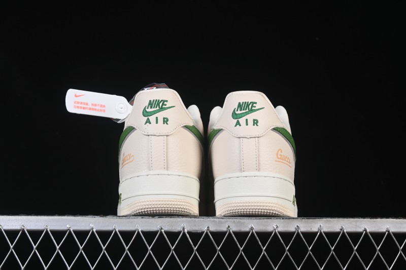 Nike Air Force 1 '07 Low Gucci Collaboration White Brown Green Casual Sneakers - YF9511-804