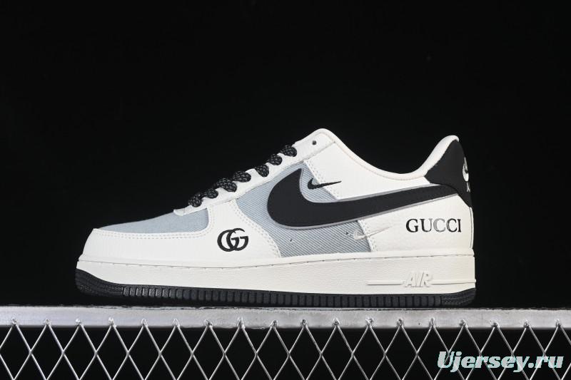 Nike Air Force 1'07 Low Gucci Collaboration White Gray Black Casual Sneakers - YF9511-808