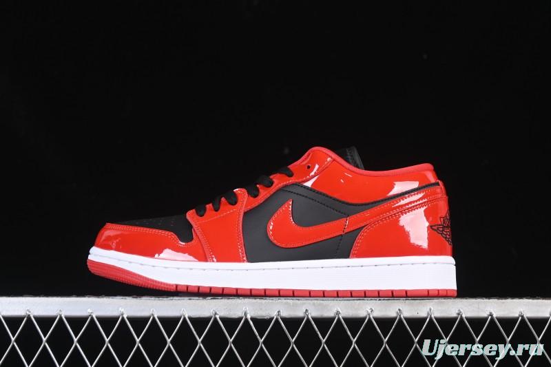 Nike Air Jordan 1 Low AJ1 Patent Leather Black Red Low-Top Casual Sneakers HV4089-006
