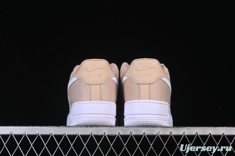 Nike Air Force 1'07 Low Knit Khaki Casual Sneakers - CI0051-200