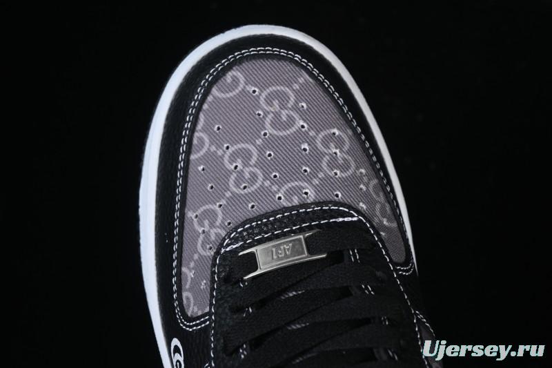 Nike Air Force 1 '07 Low Gucci Collaboration Litchi Grain Print Casual Sneakers - AH8462-002