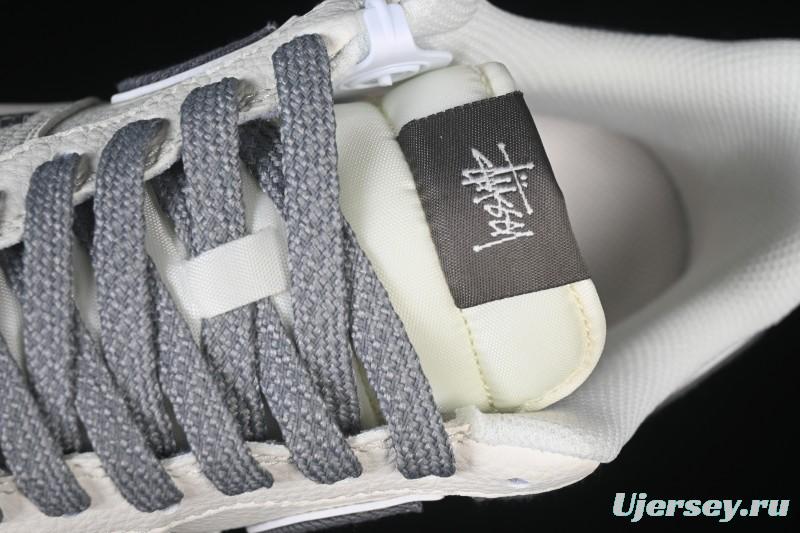 Nike Air Force 1'07 Low Stussy Collaboration Light Gray Canvas Casual Sneakers - JP8028-011