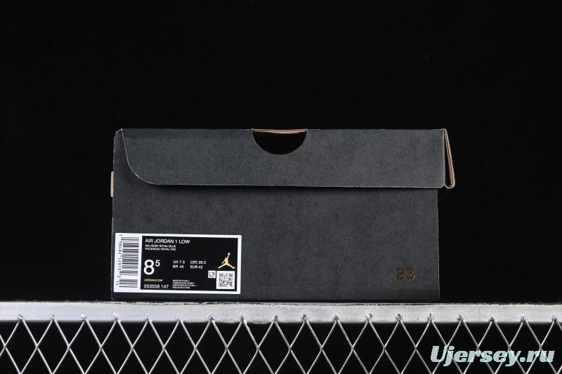 Nike Air Jordan 1 Low AJ1 Blue Green Colorway Low-Top Casual Skate Shoes - 553558-147