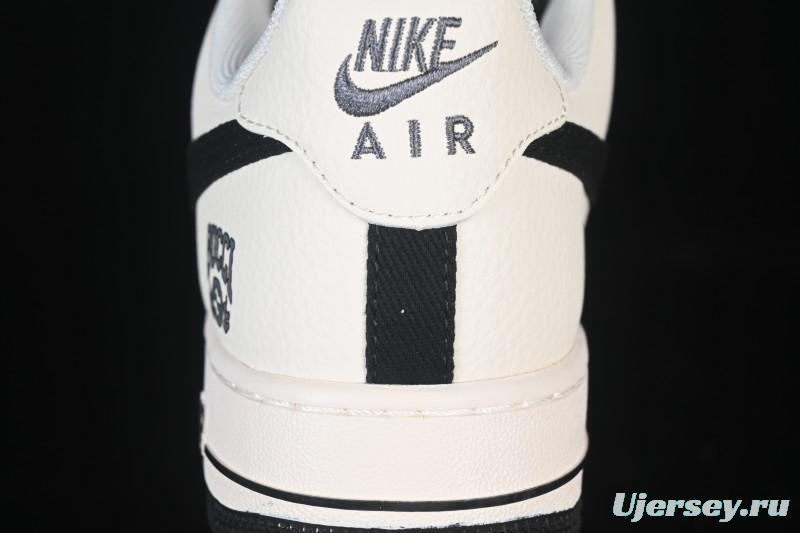 Nike Air Force 1 '07 Low Gucci Collaboration Off-White Black Canvas Hook Low-Top Casual Sneakers - XD2588-605