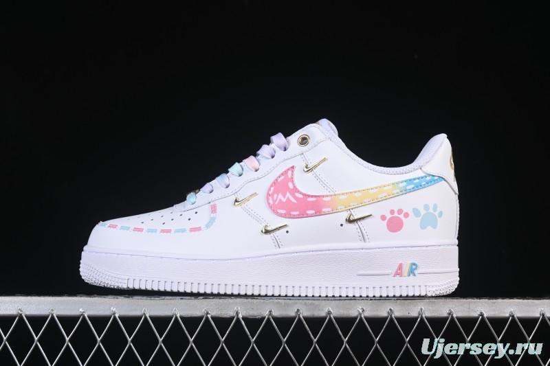 Nike Air Force 1'07 Low Four Hook Rainbow Cake Casual Sneakers - ZH0316-115