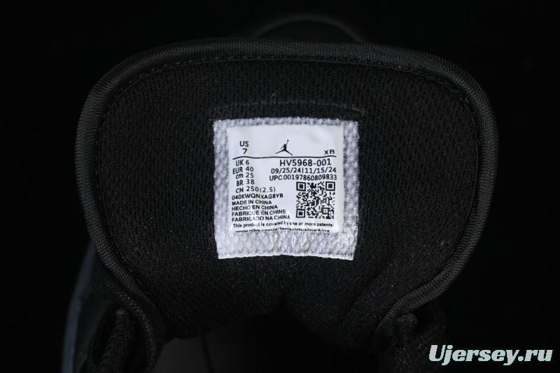 Nike Air Jordan 1 Low AJ1 Black White Canvas Patch Low Top Casual Basketball Shoes - HV5968-001