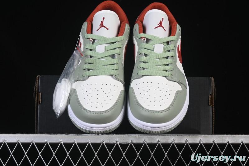 Nike Air Jordan 1 Low AJ1 White Green Red Low-top Casual Skate Shoes - 553558-133