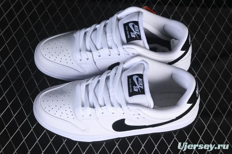Nike SB Dunk Low Classic White Black Low-Top Casual Skate Shoes HF3704-100