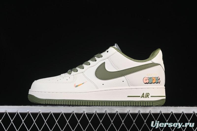 Nike Air Force 1'07 Low Gucci Collaboration Military Green Multi-Color Low-Top Casual Sneakers - XX3168-211
