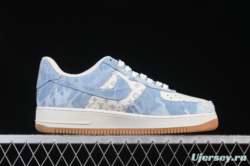 Nike Air Force 1 '07 Low Levi's White Light Blue Casual Sneakers - YF9511-814
