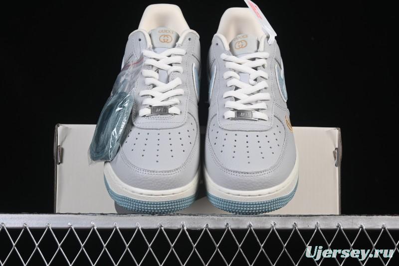 Nike Air Force 1'07 Low Gucci Collaboration Gray Blue Casual Sneakers - YF9511-800
