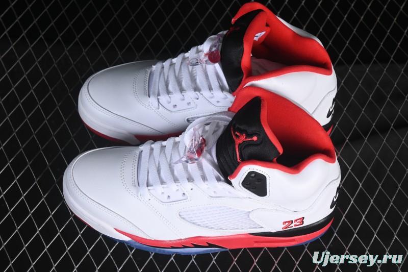 Nike Air Jordan 5 Retro Fire Red Black Tongue Basketball Shoes - HQ7978-101