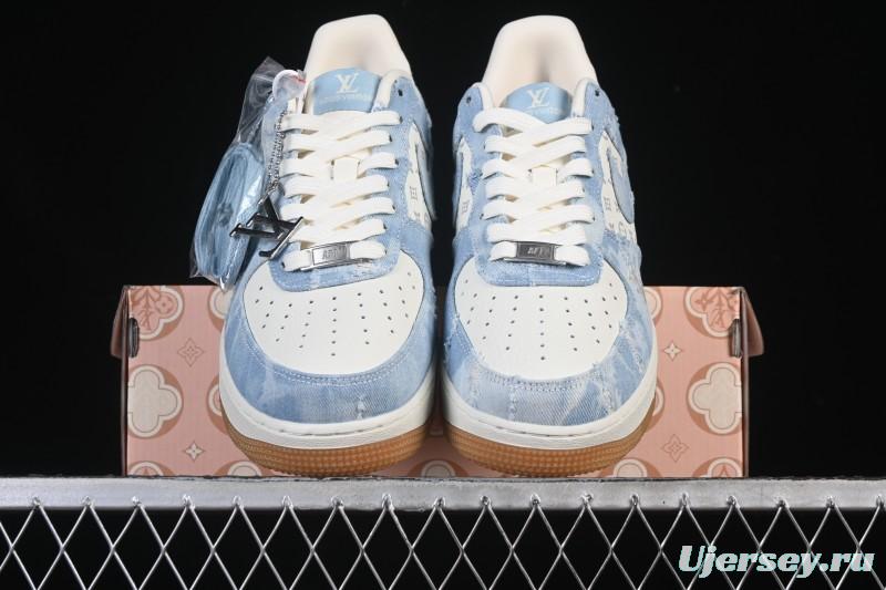 Nike Air Force 1 '07 Low Levi's White Light Blue Casual Sneakers - YF9511-814