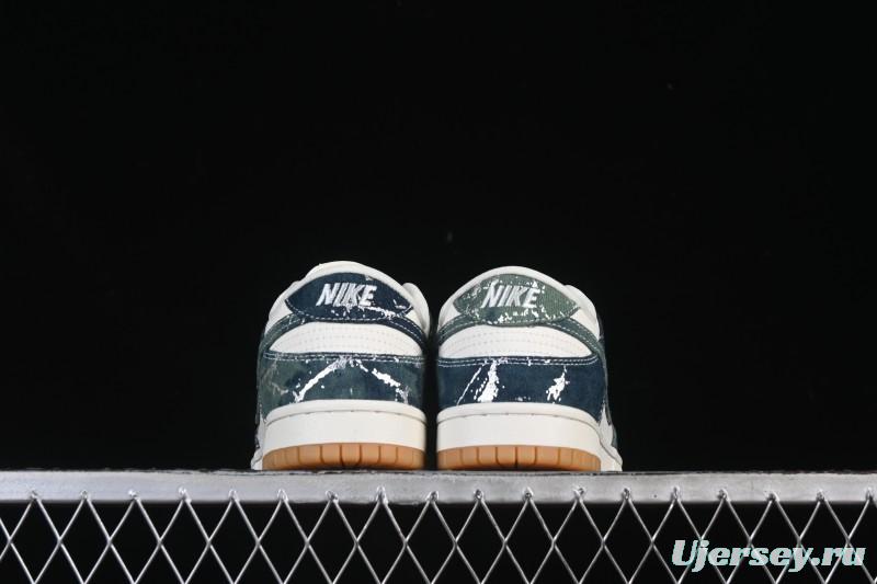 Nike SB Dunk Low Military Green Woven Custom Low-Top Casual Skate Shoes - SC0601-464