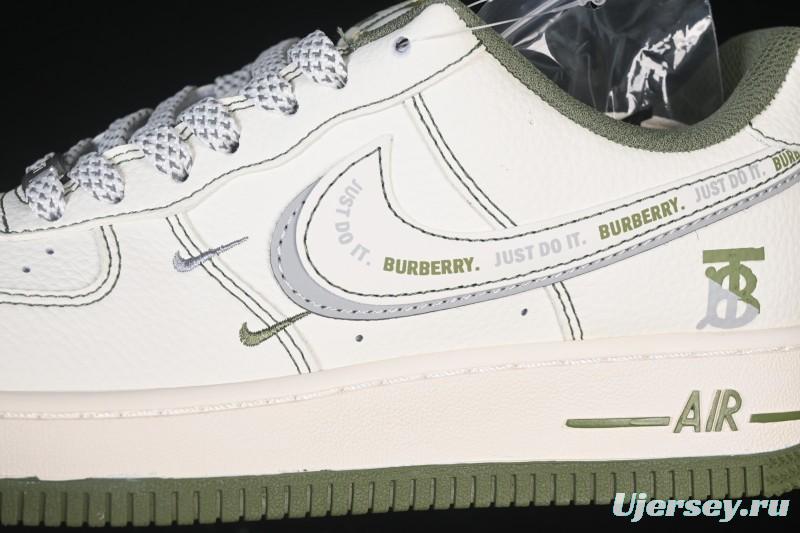 Nike Air Force 1 '07 Low Burberry Collaboration Military Green Embroidery Casual Sneakers - JP8028-003
