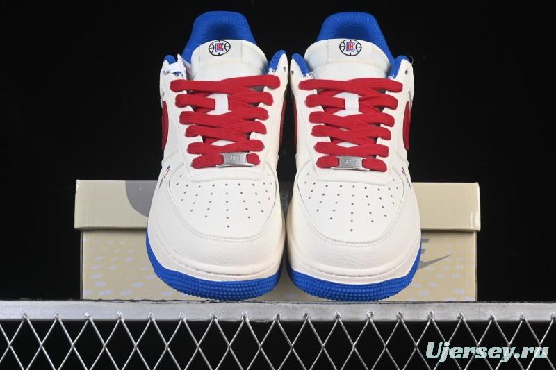 Nike Air Force 1 '07 Low NBA Collaboration Clippers Blue Red Casual Sneakers - QW5606-274