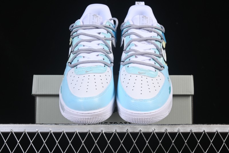 Nike Air Force 1'07 Low Hand-drawn Graffiti Electric Blue Tone Casual Sneakers - FB8917-300