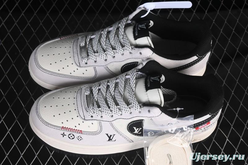 Nike Air Force 1 '07 Low LV Collaboration Black Swoosh Woven Label Casual Sneakers - CX5050-Y23