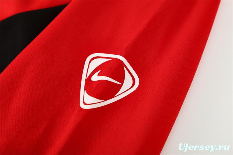 Retro 02/03 Manchester United Red Half Zipper Jacket