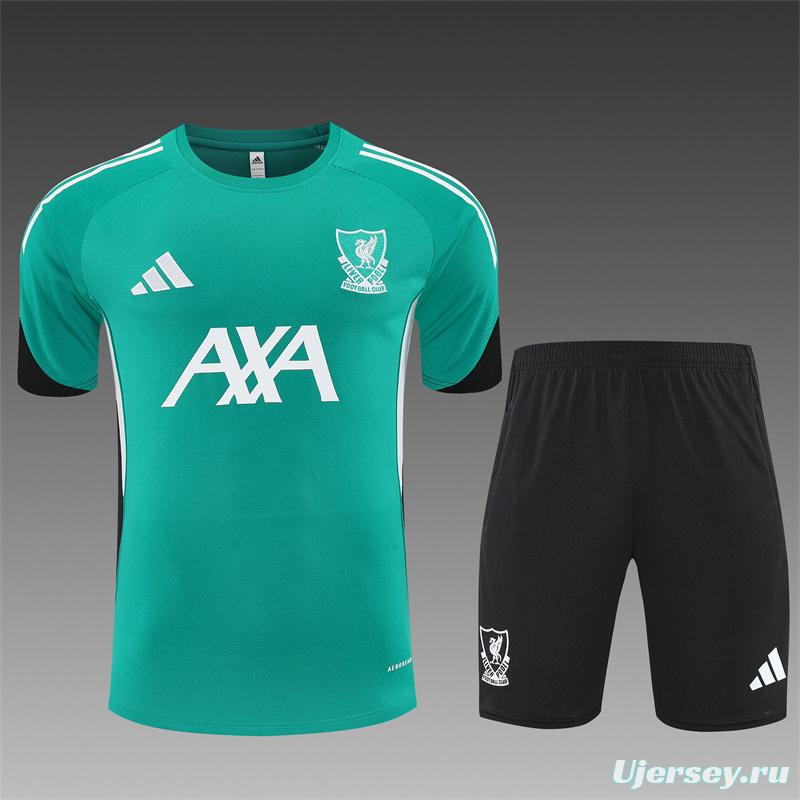 25/26 Liverpool Green Short Sleeve with XS Short Sleeve Jersey+Shorts
