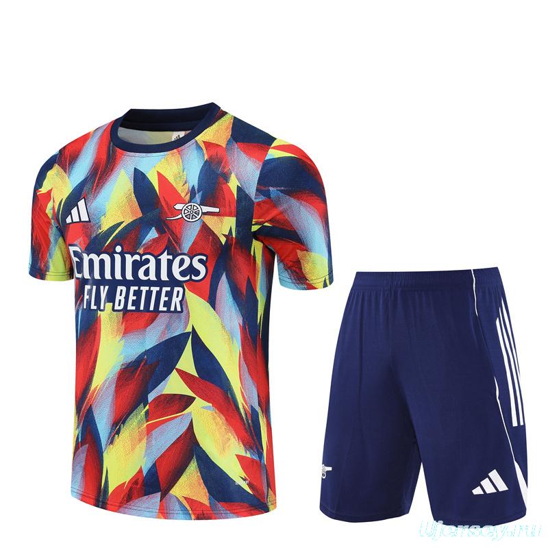 25/26 Arsenal Yellow Red Camouflage Short Sleeve Jersey+Shorts With XS