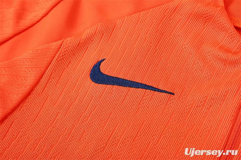 Player Version 25/26 Barcelona Orange T90 Half Zipper Jacket+Long Pants