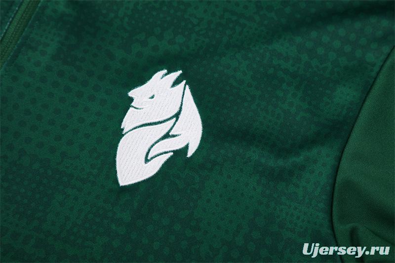 25/26 AC Milan Green Camouflage Half Zipper Jacket+Long Pants