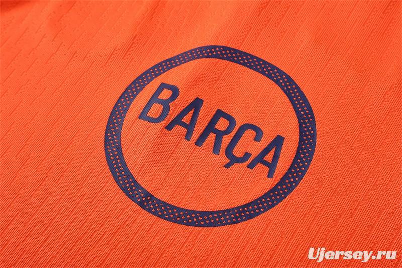 Player Version 25/26 Barcelona Orange T90 Half Zipper Jacket+Long Pants