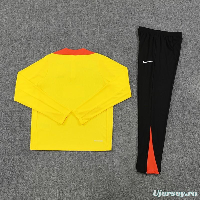 Player Version 25/26 Brazil Yellow Half Zipper Jacket+Long Pants