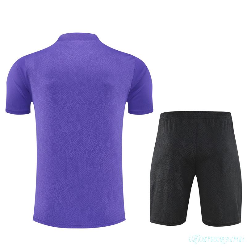 25/26 Barcelona Purple Joint Edition with XS Short Sleeve+Soccer Shorts