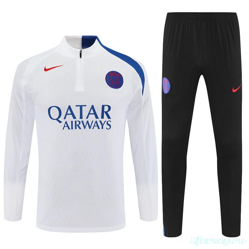 Player Version 25/26 Paris White T90 Half Zipper Jacket+Long Pants
