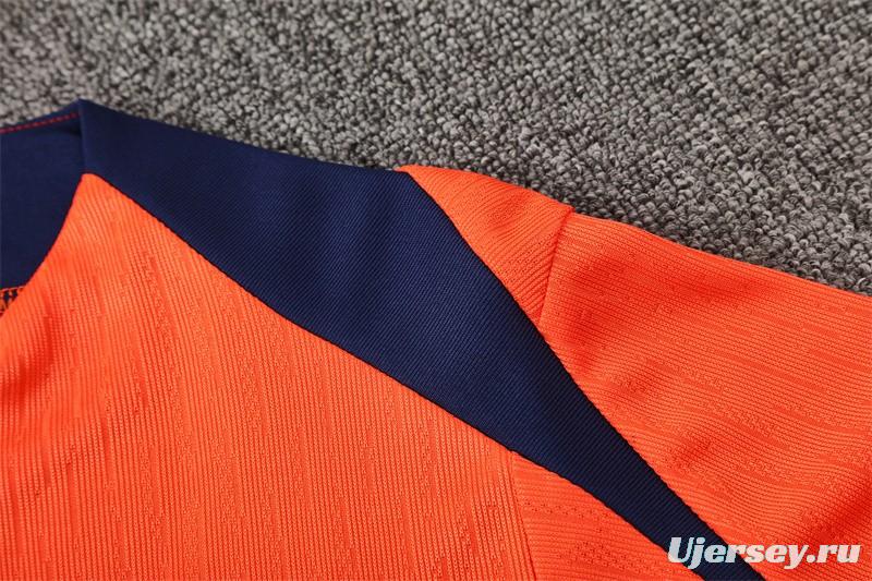 Player Version 25/26 Barcelona Orange T90 Half Zipper Jacket+Long Pants