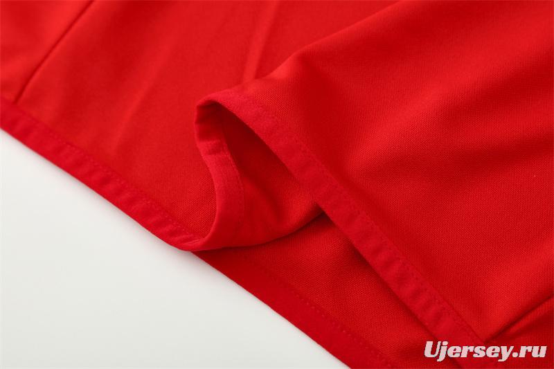 Retro 02/03 Manchester United Red Half Zipper Jacket