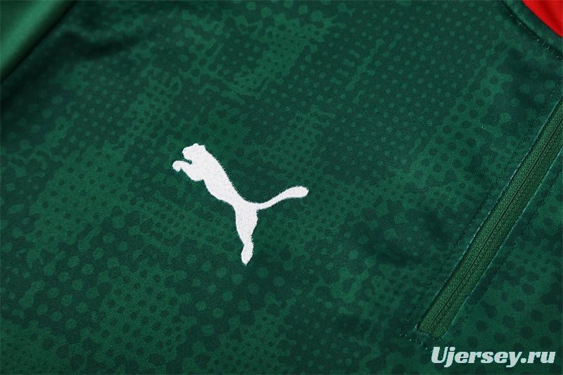 25/26 AC Milan Green Camouflage Half Zipper Jacket+Long Pants