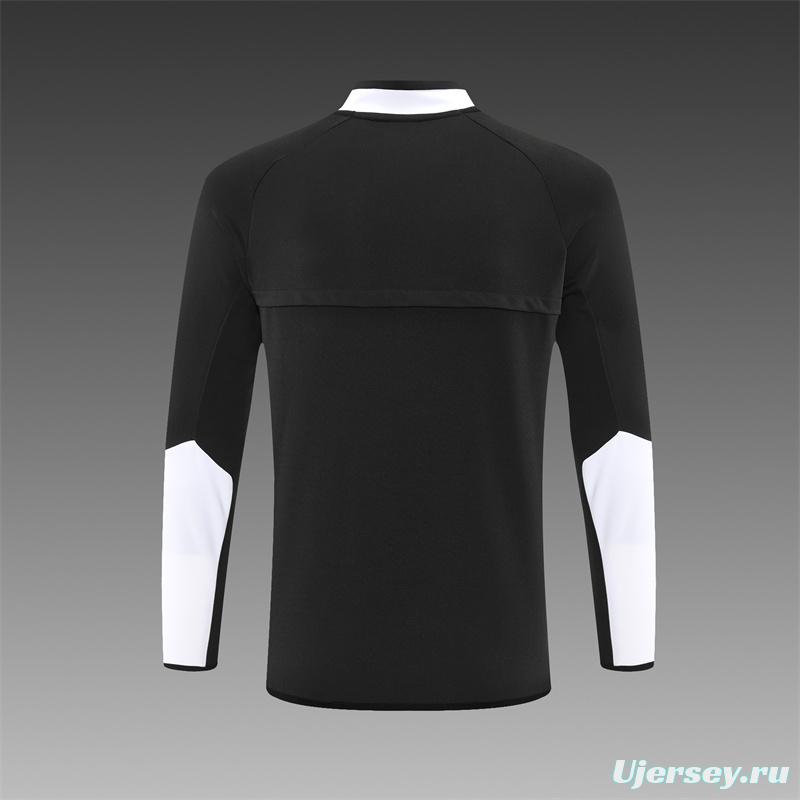 Retro 02/03 Manchester United Black Half Zipper Jacket