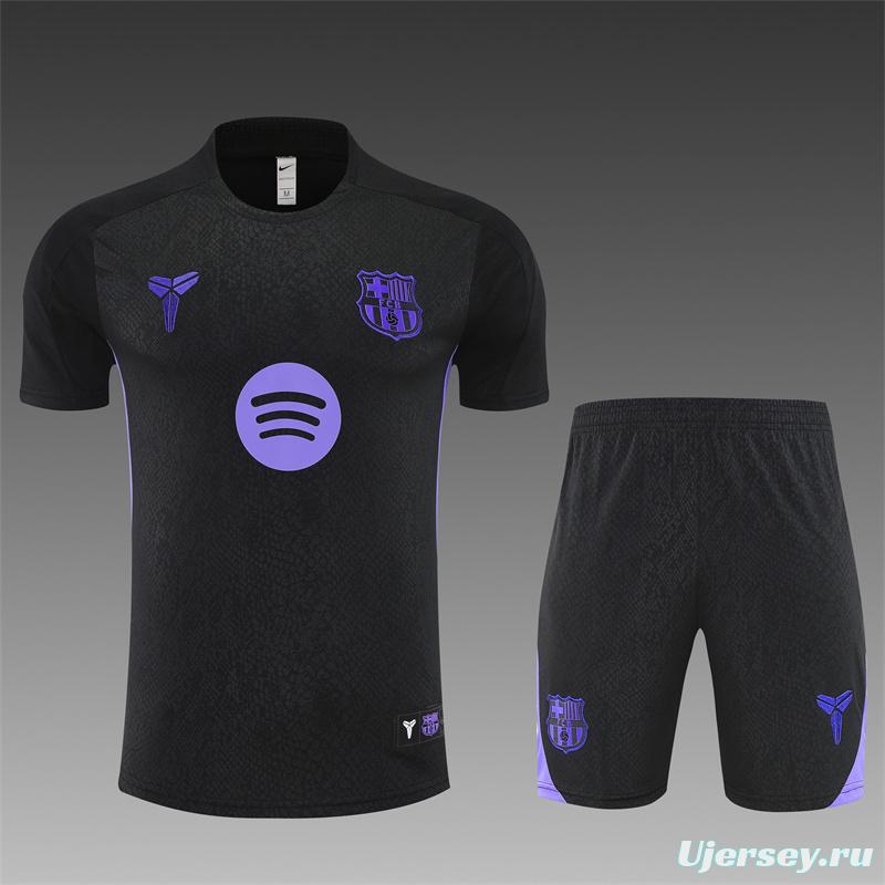 25/26 Barcelona Black Joint Edition with XS Short Sleeve+Soccer Shorts