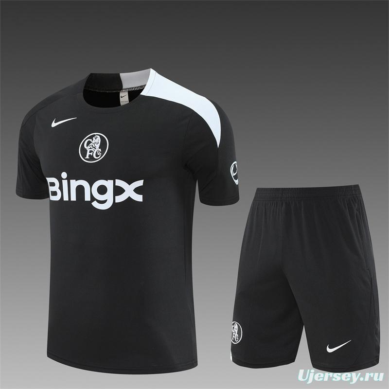 25/26 Chelsea Black T90 with XS Short Sleeve+Soccer Shorts