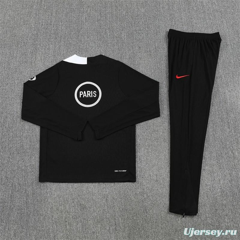 Player Version 25/26 PSG Black T90 Half Zipper Jacket+Long Pants