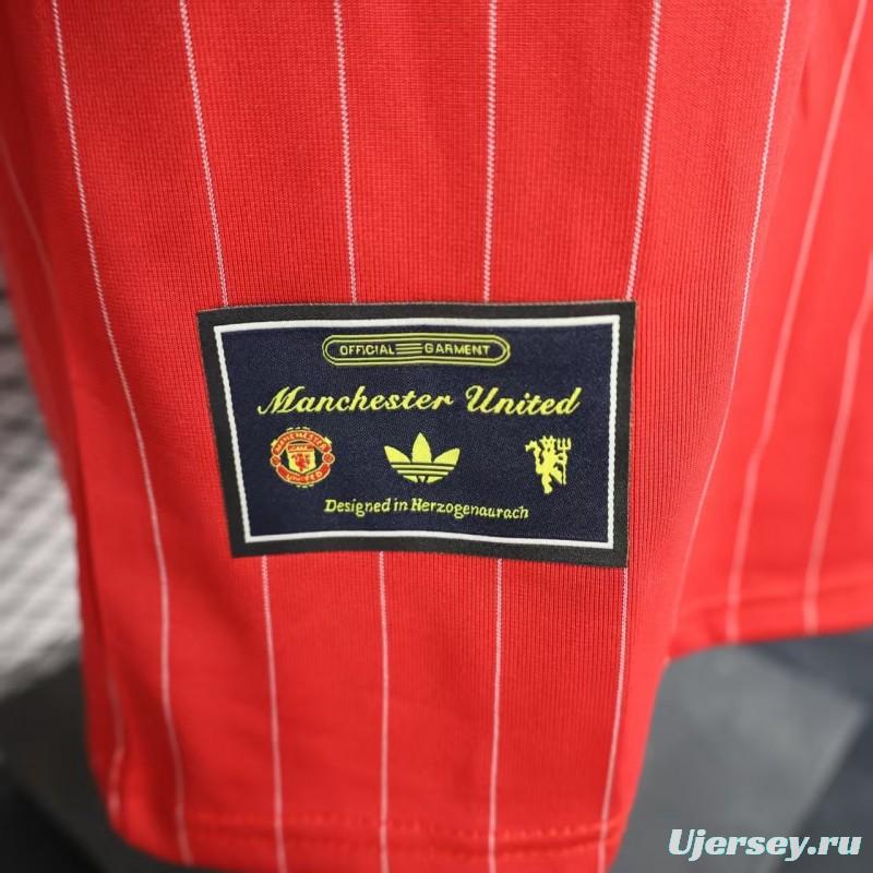 Player Version 25/26 Manchester United Red Adidas Original Casual Jersey